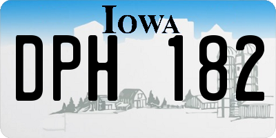 IA license plate DPH182