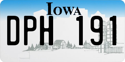 IA license plate DPH191