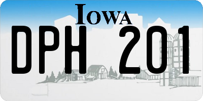 IA license plate DPH201
