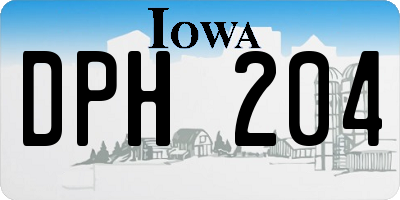 IA license plate DPH204