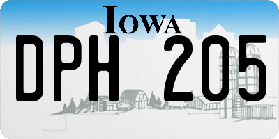 IA license plate DPH205