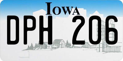 IA license plate DPH206