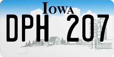 IA license plate DPH207