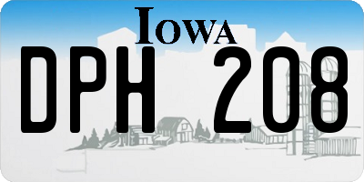 IA license plate DPH208