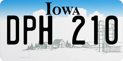 IA license plate DPH210