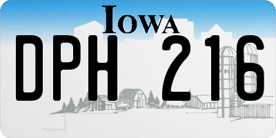 IA license plate DPH216