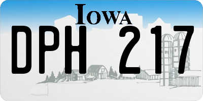 IA license plate DPH217