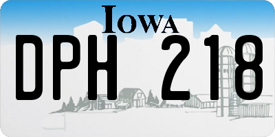 IA license plate DPH218