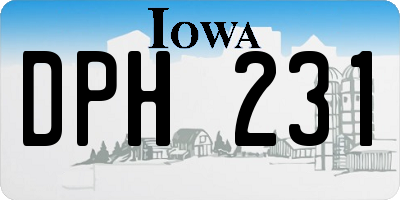 IA license plate DPH231