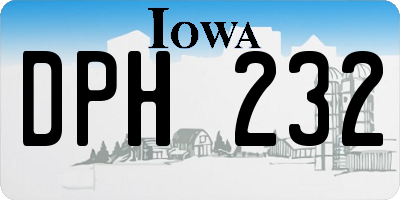 IA license plate DPH232