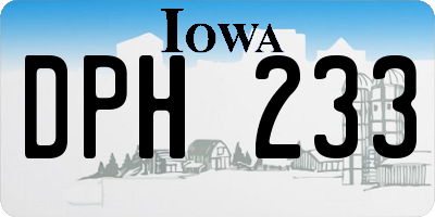 IA license plate DPH233