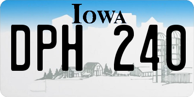 IA license plate DPH240