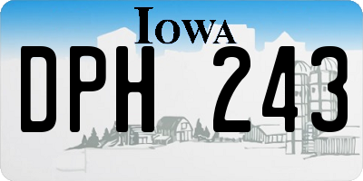 IA license plate DPH243