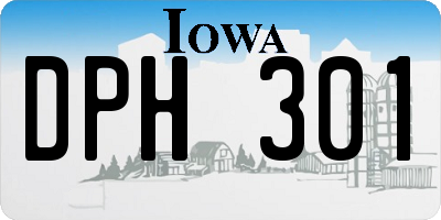 IA license plate DPH301