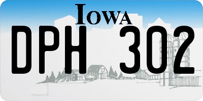 IA license plate DPH302