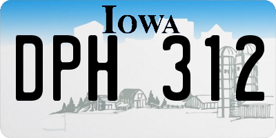 IA license plate DPH312