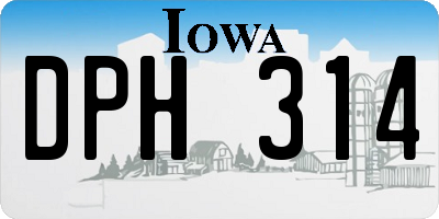 IA license plate DPH314