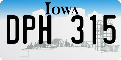IA license plate DPH315