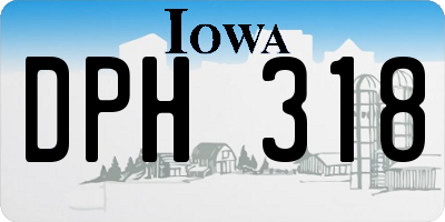 IA license plate DPH318
