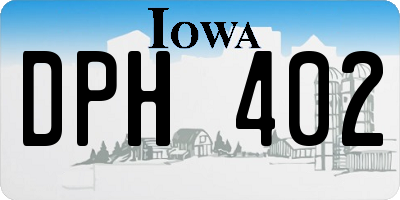 IA license plate DPH402