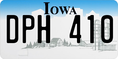 IA license plate DPH410