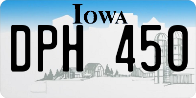 IA license plate DPH450