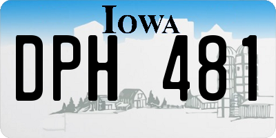 IA license plate DPH481