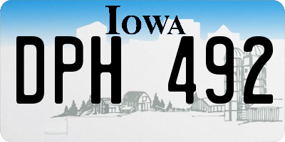 IA license plate DPH492