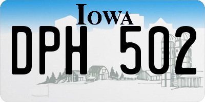 IA license plate DPH502