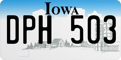 IA license plate DPH503