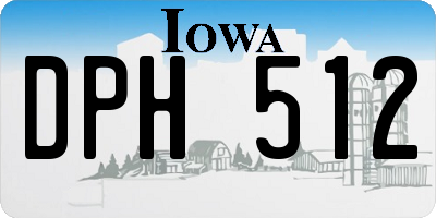 IA license plate DPH512