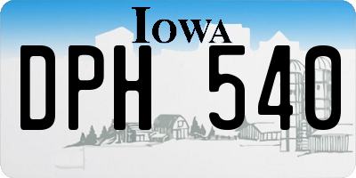 IA license plate DPH540