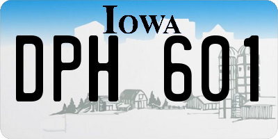 IA license plate DPH601