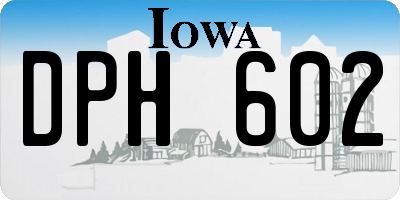 IA license plate DPH602