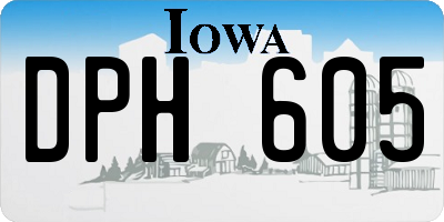 IA license plate DPH605