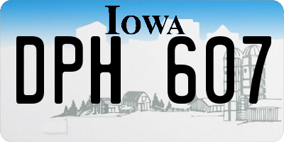 IA license plate DPH607