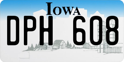 IA license plate DPH608