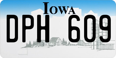 IA license plate DPH609