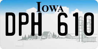 IA license plate DPH610