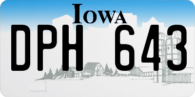 IA license plate DPH643