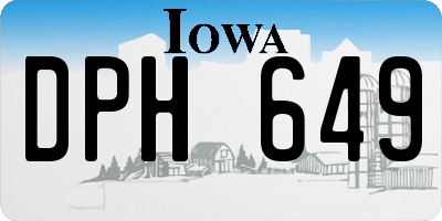 IA license plate DPH649