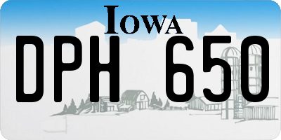 IA license plate DPH650