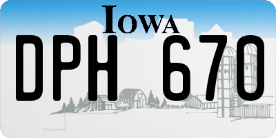 IA license plate DPH670