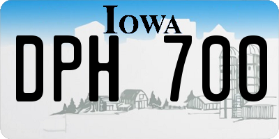 IA license plate DPH700