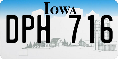 IA license plate DPH716