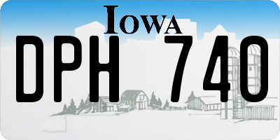 IA license plate DPH740