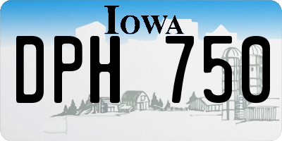 IA license plate DPH750
