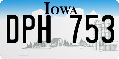 IA license plate DPH753