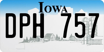 IA license plate DPH757