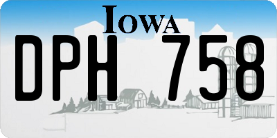 IA license plate DPH758